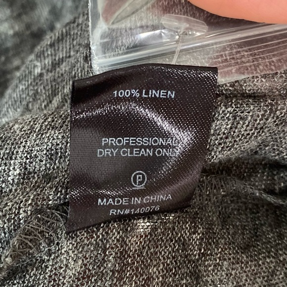 Generation Love Beaded T-Shirt Size S Gray Open Back Detail Revolve Linen Blouse - Picture 5 of 7